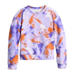 Girls 7-16 Tek Gear® Ultrasoft Fleece Printed Crew Sweatshirt in Regular & Plus -Kohl's Shop 5534956 Lilac Bold Strokes