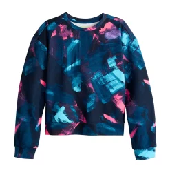 Girls 7-16 Tek Gear® Ultrasoft Fleece Printed Crew Sweatshirt in Regular & Plus -Kohl's Shop 5534956 Navy Bold Strokes
