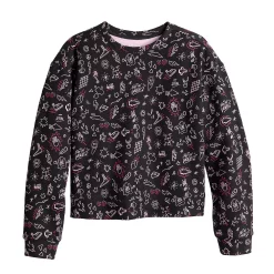 Girls 7-16 Tek Gear® Ultrasoft Fleece Printed Crew Sweatshirt in Regular & Plus -Kohl's Shop 5534956 Pink Doodles
