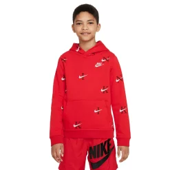 Boys 8-20 Nike Club All-Over Print Fleece Hoodie -Kohl's Shop 5546830 University Red