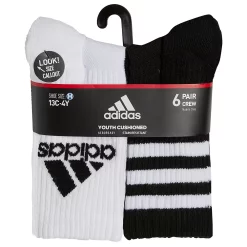 Boys adidas 6-Pack Cushioned Crew Socks -Kohl's Shop 5546938 ALT