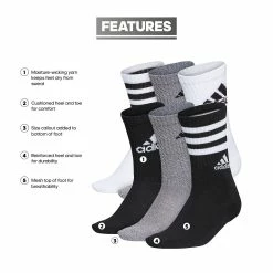Boys adidas 6-Pack Cushioned Crew Socks -Kohl's Shop 5546938 ALT5