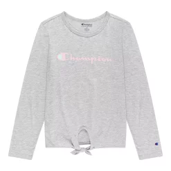 Girls 7-16 Champion® Classic Script Tie Front Tee -Kohl's Shop 5547932 Gray