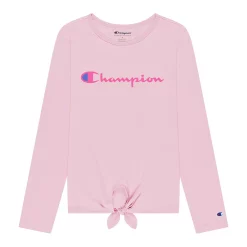 Girls 7-16 Champion® Classic Script Tie Front Tee -Kohl's Shop 5547932 Light Pink