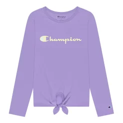 Girls 7-16 Champion® Classic Script Tie Front Tee -Kohl's Shop 5547932 Lilac