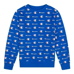 Boys 8-20 Champion® Allover Print Fleece Crew Sweatshirt -Kohl's Shop 5551248 Blue