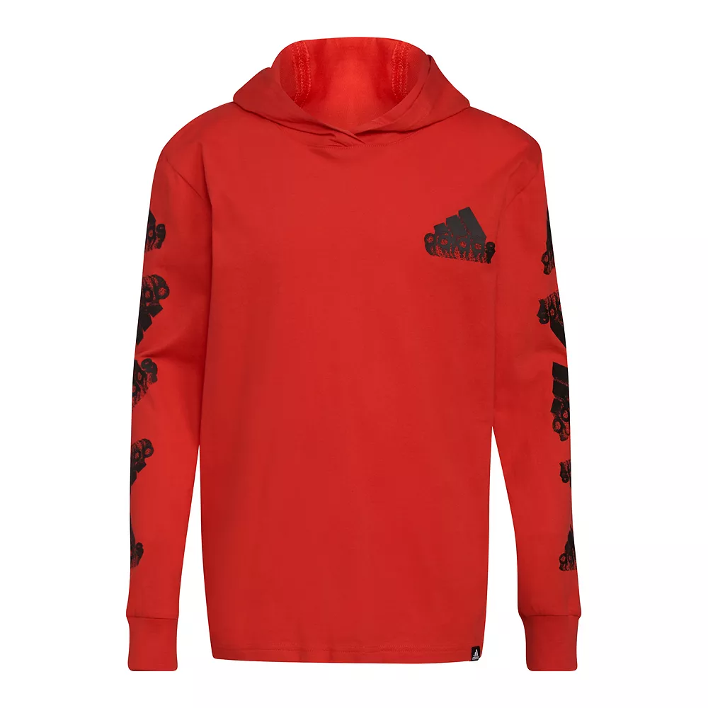Boys 8-20 adidas Badge of Sport Hooded Tee 4 Boys 8-20 adidas Badge of Sport Hooded Tee - Image 2