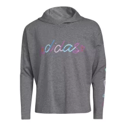 Girls 7-16 adidas Hooded Graphic Tee -Kohl's Shop 5559783 Charcoal Gray Heather