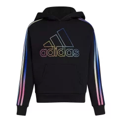 Girls 7-16 adidas Multi 3-Stripes Fleece Hoodie -Kohl's Shop 5561641 Black Multi