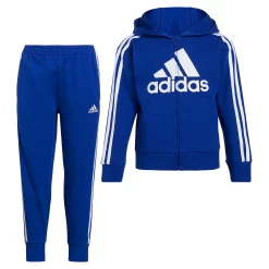 Boys 4-7 adidas French Terry Logo Graphic Hoodie & Jogger Pants Set -Kohl's Shop 5565367 Blue