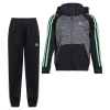Boys 4-7 adidas Melange Fleece 3-Stripe Raglan Hoodie & Jogger Pants Set -Kohl's Shop 5565370 Black Green