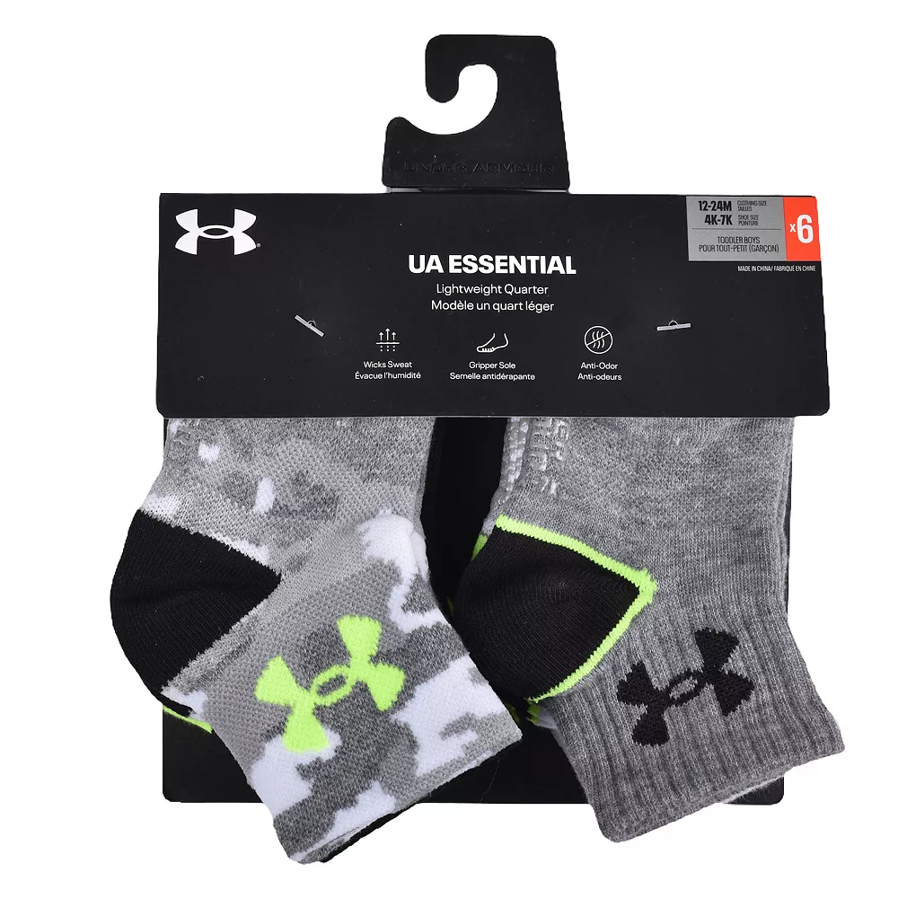 Baby / Toddler Boy Under Armour 6-Pack Essential Quarter Socks 6 Baby / Toddler Boy Under Armour 6-Pack Essential Quarter Socks - Image 4