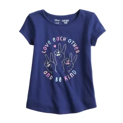 Girls 4-12 Jumping Beans® Physical Adaptive Double-Layer Tee -Kohl's Shop 5573703 Love Each Other Navy