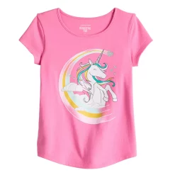 Girls 4-12 Jumping Beans® Physical Adaptive Double-Layer Tee -Kohl's Shop 5573703 Pink Unicorn