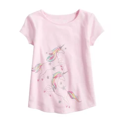 Girls 4-12 Jumping Beans® Physical Adaptive Double-Layer Tee -Kohl's Shop 5573703 Unicorn Pink