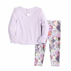 Toddler Girl Jumping Beans® Active Long Sleeve Keyhole Tee & Printed Leggings Set 9 Toddler Girl Jumping Beans® Active Long Sleeve Keyhole Tee & Printed Leggings Set -Kohl's Shop 5585390 ALT