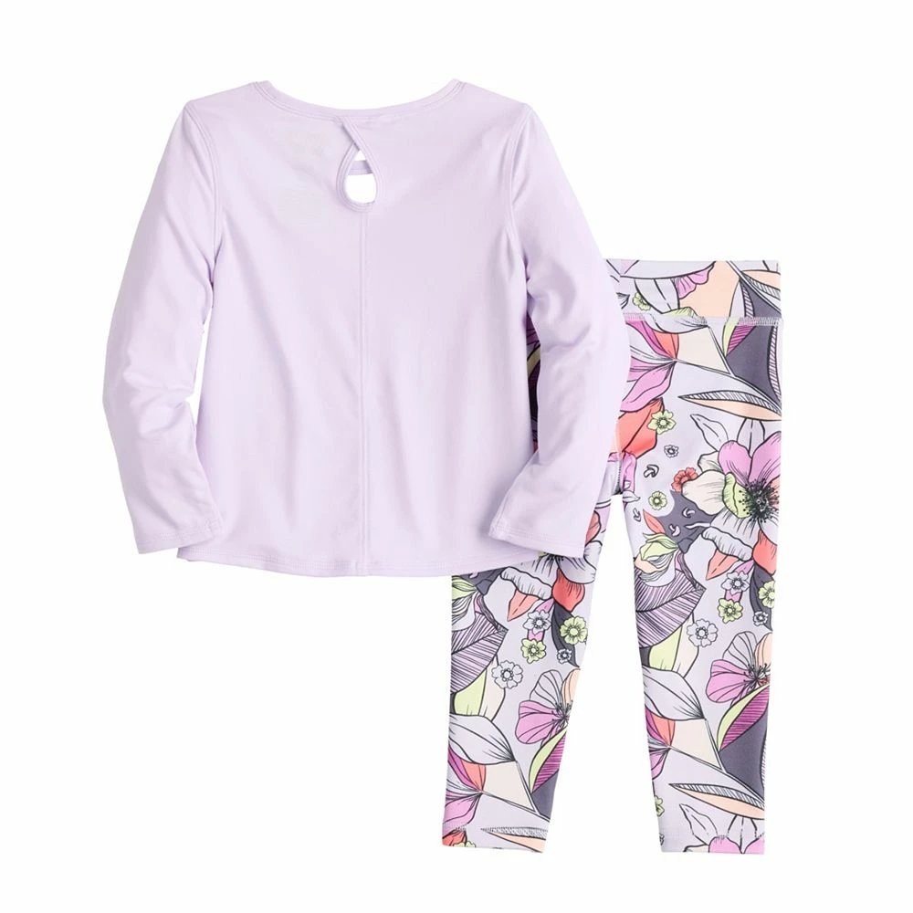 Toddler Girl Jumping Beans® Active Long Sleeve Keyhole Tee & Printed Leggings Set 6 Toddler Girl Jumping Beans® Active Long Sleeve Keyhole Tee & Printed Leggings Set - Image 4