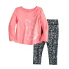 Toddler Girl Jumping Beans® Active Long Sleeve Keyhole Tee & Printed Leggings Set -Kohl's Shop 5585390 Coral