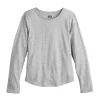 Girls 6-20 SO® Long Sleeve Jersey Core Tee in Regular & Plus -Kohl's Shop 5585563 Gray Heather
