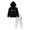 Boys 4-7 Champion® Logo Script Graphic Hoodie & Branded Jogger Pants Set -Kohl's Shop 5608429 Black Oxford