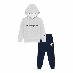 Boys 4-7 Champion® Logo Script Graphic Hoodie & Branded Jogger Pants Set -Kohl's Shop 5608429 Oxford Heather