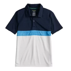Boys 8-20 Tek Gear® Dry Tek Colorblock Polo in Regular & Husky -Kohl's Shop 5616511 White Blue Navy