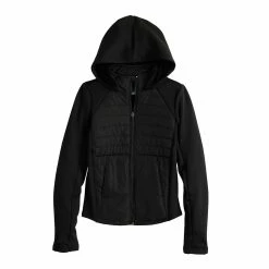 Girls 7-16 Tek Gear® Mixed Media Jacket in Regular & Plus -Kohl's Shop 5674143 Mineral Black