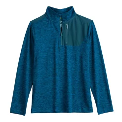 Boys 8-20 Tek Gear® Mixed Media 1/4-Zip Pullover in Regular & Husky -Kohl's Shop 5675932 Blue Dye