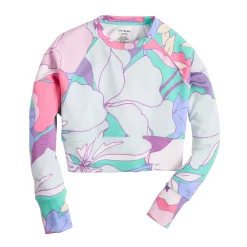 Girls 7-16 Tek Gear Stretch Fleece Cropped Crew Sweatshirt in Regular & Plus -Kohl's Shop 5677670 Aqua Exploded Floral