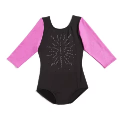 Girls 4-12 Jacques Moret Gymnastics Sweet Flowers 3/4-Sleeves Leotard