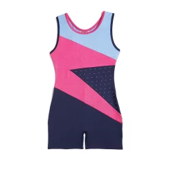 Girls 4-12 Jacques Moret Gymnastics Abstract Stripes Biketard
