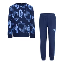 Boys 4-7 Nike Sportswear Futura Allover Print Crewneck Sweatshirt & Jogger Pants Set -Kohl's Shop 5742932 Navy