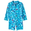Kids 2-4 Lands' End Long Sleeve Sunsuit Swimsuit -Kohl's Shop 5743894 Turquoise Stars