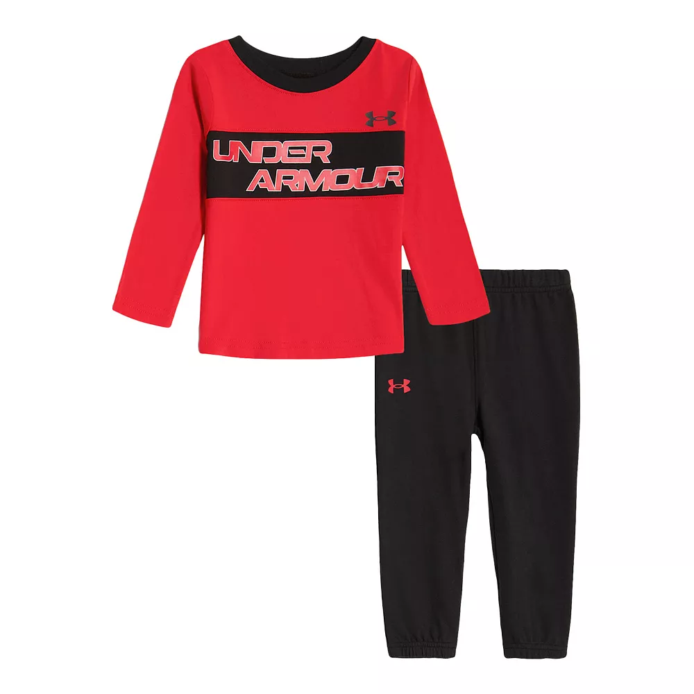 Toddler Boy Under Armour Wordmark Long Sleeve Graphic Tee & Jogger Pants Set 3 Toddler Boy Under Armour Wordmark Long Sleeve Graphic Tee & Jogger Pants Set