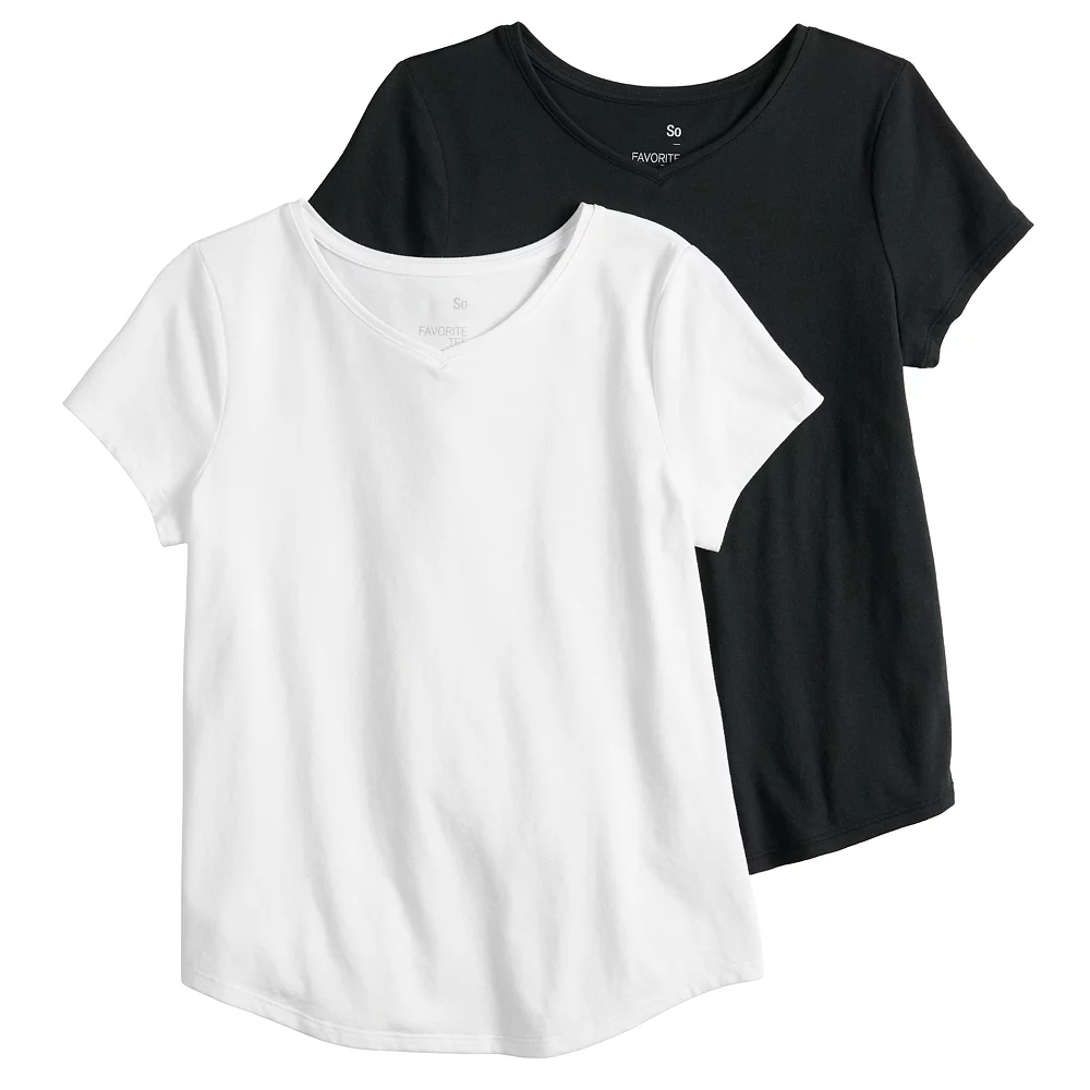 Girls 4-20 & Plus Size SO® 2-pk. Favorite V-Neck Tees 3 Girls 4-20 & Plus Size SO® 2-pk. Favorite V-Neck Tees