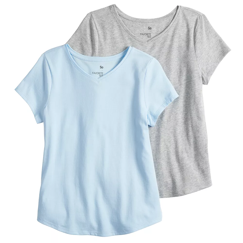 Girls 4-20 & Plus Size SO® 2-pk. Favorite V-Neck Tees 4 Girls 4-20 & Plus Size SO® 2-pk. Favorite V-Neck Tees - Image 2