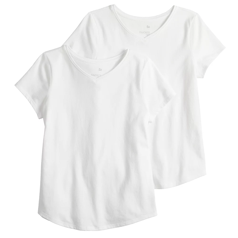 Girls 4-20 & Plus Size SO® 2-pk. Favorite V-Neck Tees 6 Girls 4-20 & Plus Size SO® 2-pk. Favorite V-Neck Tees - Image 4