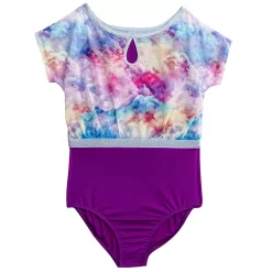 Girls 4-16 Rainbeau Moves Shortsleeve Leotard with Keyhole