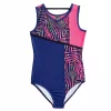 Girls 4-16 Rainbeau Moves Offset Color Tank Leotard -Kohl's Shop 5818354 Blue