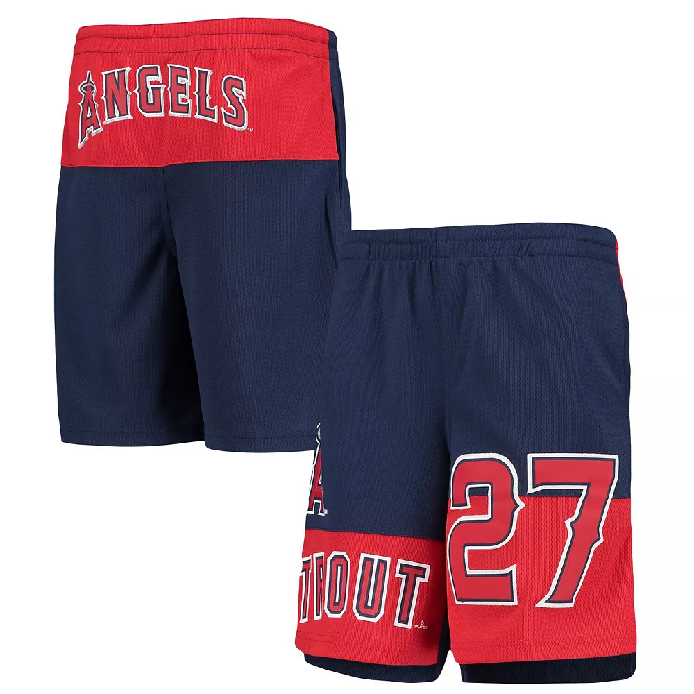 Youth Mike Trout Navy Los Angeles Angels Pandemonium Name & Number Shorts 4 Youth Mike Trout Navy Los Angeles Angels Pandemonium Name & Number Shorts - Image 2