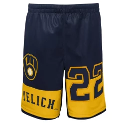 Youth Christian Yelich Navy Milwaukee Brewers Pandemonium Name & Number Shorts -Kohl's Shop 5821425 ALT2
