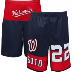 Youth Juan Soto Navy Washington Nationals Pandemonium Name & Number Shorts
