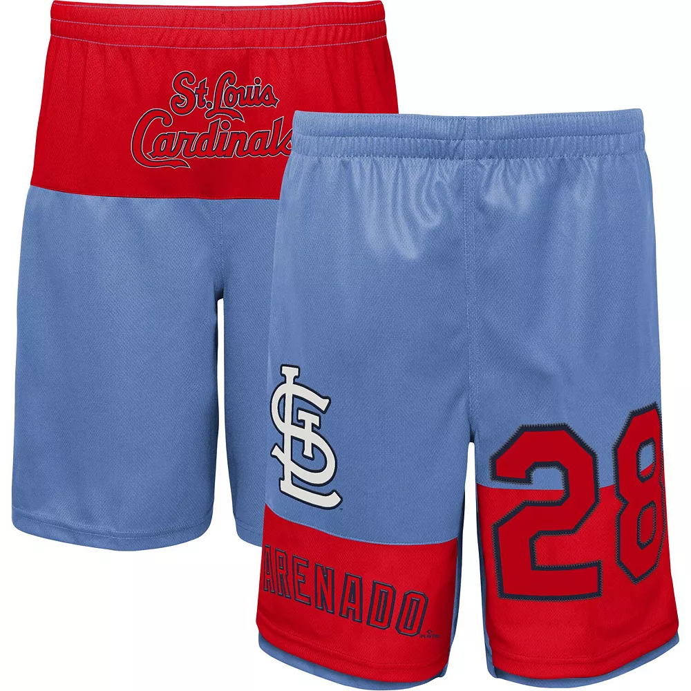 Youth Nolan Arenado Light Blue St. Louis Cardinals Pandemonium Name & Number Shorts 4 Youth Nolan Arenado Light Blue St. Louis Cardinals Pandemonium Name & Number Shorts - Image 2