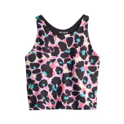 Girls 7-20 Tek Gear® Performance Longline Bra Tank Top in Regular & Plus -Kohl's Shop 5831554 Black Flowers