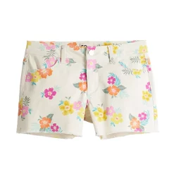 Girls 6-20 SO® Midrise Denim Shortie Shorts in Regular & Plus Size -Kohl's Shop 5841668 Cream Floral
