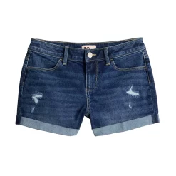 Girls 6-20 SO® Midrise Denim Shortie Shorts in Regular & Plus Size -Kohl's Shop 5841668 Dark Wash