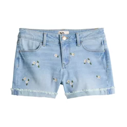 Girls 6-20 SO® Midrise Denim Shortie Shorts in Regular & Plus Size -Kohl's Shop 5841668 Light Wash Daisy