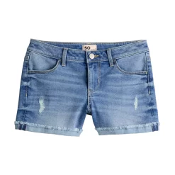 Girls 6-20 SO® Midrise Denim Shortie Shorts in Regular & Plus Size -Kohl's Shop 5841668 Medium Wash
