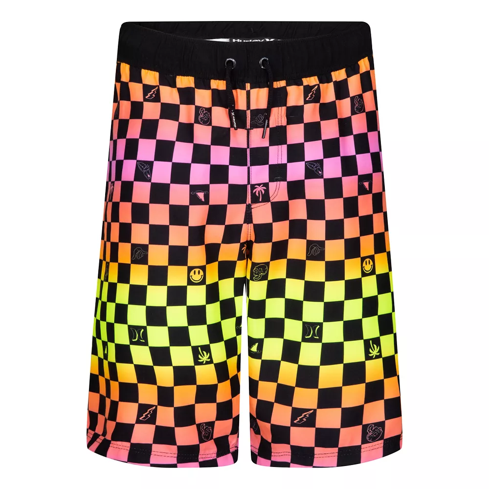 Boys 4-7 Hurley Character Check Pull On Swim Trunks 8 Boys 4-7 Hurley Character Check Pull On Swim Trunks - Image 6