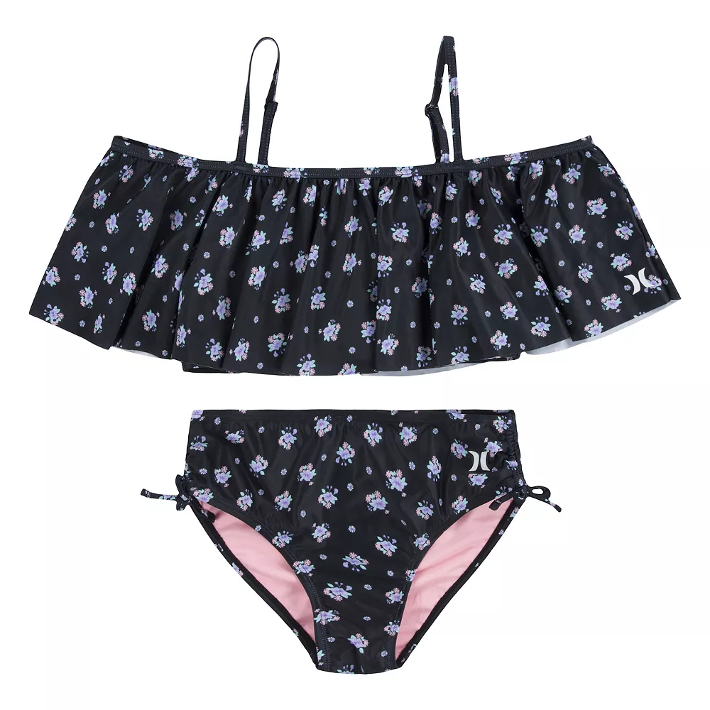 Girls 7-16 Hurley Flounce Bikini Top & Bottoms Swimsuit Set 3 Girls 7-16 Hurley Flounce Bikini Top & Bottoms Swimsuit Set